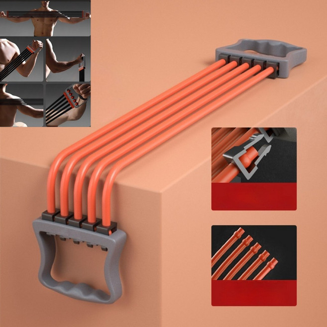 멀티 튜빙밴드 가슴 등 어깨 근력 훈련용 홈트레이닝 멀티 밴드, 1개, Orange