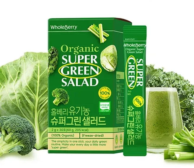 홀베리 유기농 슈퍼그린 샐러드 30p, 1개, 60g - 쿠팡