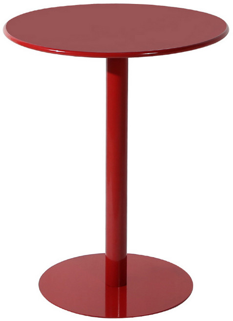 메블르 철제 원형 인테리어 테이블 카페 식탁 올스틸 라운드 테이블 단품, 레드