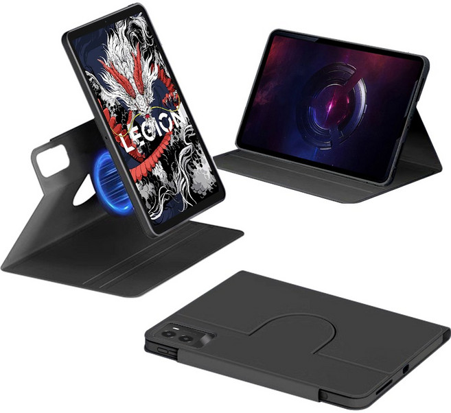 스냅케이스 레노버 리전 Y700 3세대 업그레이드 마그네틱 스마트 케이스 커버분리, 블랙, 1개