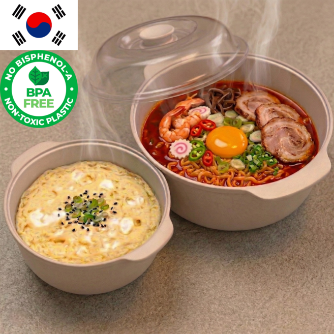 생활콕 전자레인지 용기 계란 찜기 550ml + 1200ml, 1세트, 딥그레이