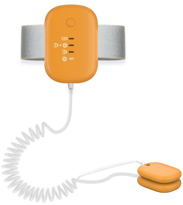 야뇨경보기 야뇨증 기저귀 요실금치료기 유선 아기 Bedwetting 알람 소년을위한 오줌 Grils Kids Potty Training 노인 케어 내장 배터리 3 모드, [01] Magnetic Orange, 1개