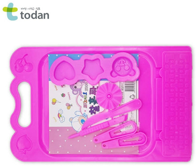 토단 피노키오 찰흙판 (찰흙판1p+모양틀1p+찰흙칼3p), 분홍색, 1세트