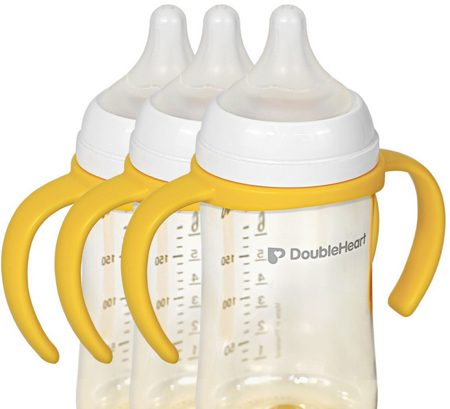 순수아 젖병손잡이/고급형 (더블하트 3세대 젖병 호환), 젖병손잡이 고급형-옐로우 3개, 1세트
