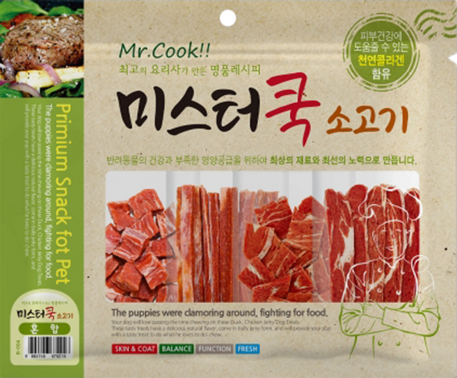 미스터쿡 강아지간식 12종 모음, 미스터쿡 소고기 혼합, 300g, 1개