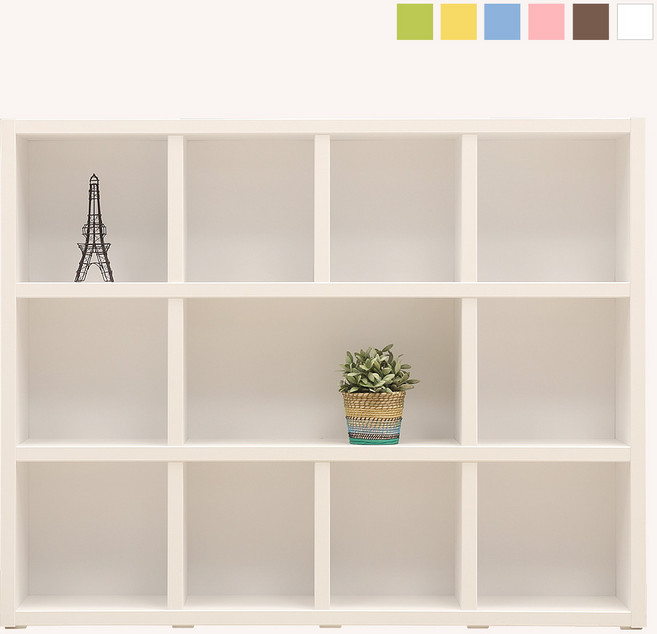 트리퍼니 내맘대로 꾸미는 컬러 3단 1500 책장, 화이트