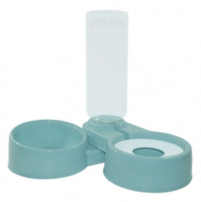 강아지 반자동 스타일 쌍식기 블루 소형 각도