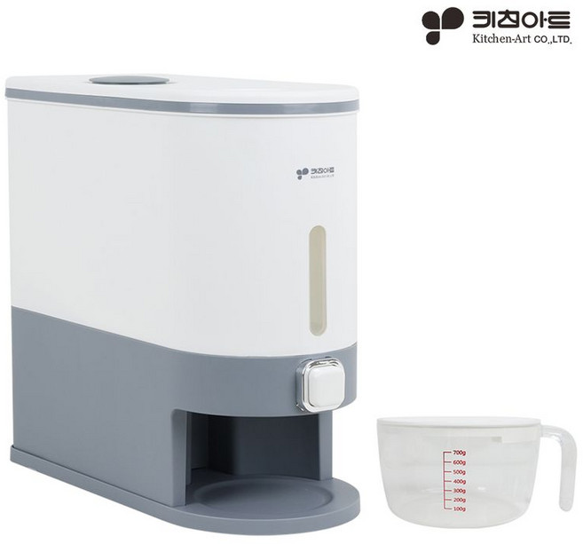 키친아트 원터치 쌀보관통 쌀통 10kg 쌀독 잡곡통 보관용기 KR-KG10, 1개