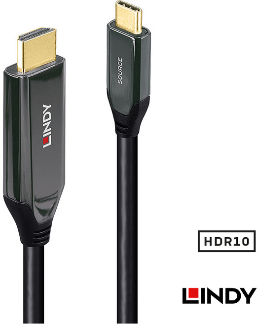LINDY 43368 - 2公尺主動式TYPE-C轉HDMI 2.1 8KHD轉接線 支援iphone15, 1個