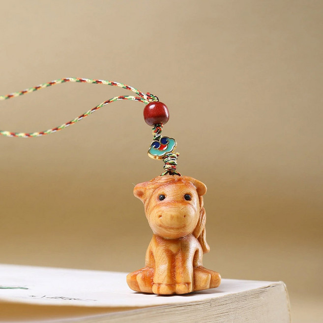 십이지신 띠 키링 귀여운 원목 12간지 띠별 열쇠고리, 1개, 원목 말띠