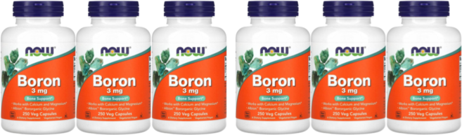 나우푸드 붕소 3mg 보론 BORON veg caps 직배송 Mineral, 250정, 6개
