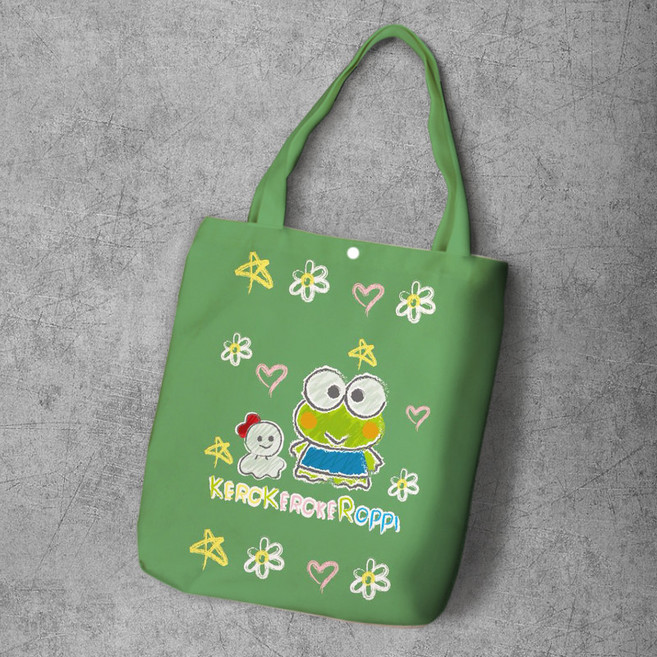 산리오 케로케로피 캔버스백 에코백 쇼퍼백 장바구니 초등학교 보조가방 실내화주머니