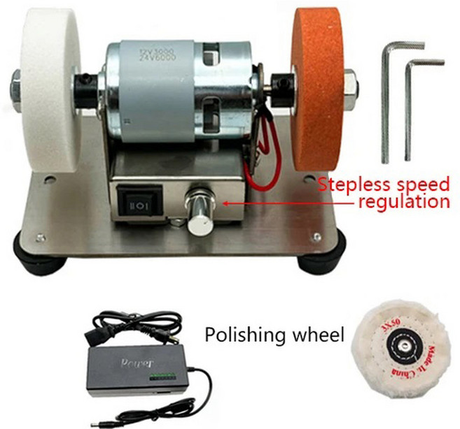 미니 샌딩기 모터 가정용 칼 연마기 벤치탑 전기 녹 제거 속도 조절, 1개, 2) Stepless Speed - EU