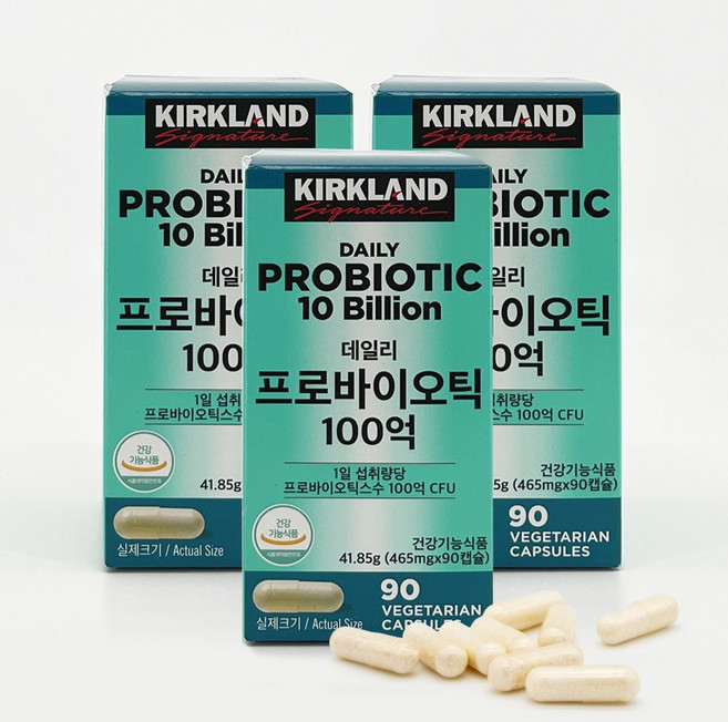 커클랜드 데일리 프로바이오틱 캡슐 유산균 락토바실러스 장건강 영양제, 90정, 3박스