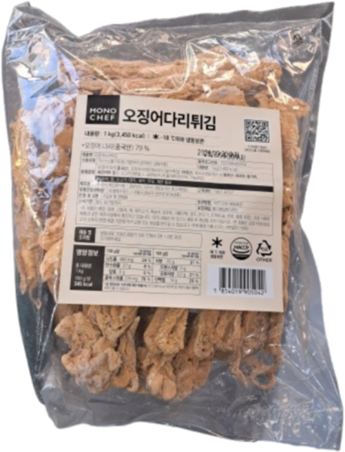 바이오마켓_모노쉐프 오징어다리튀김(이까게소) 1kg, 17개
