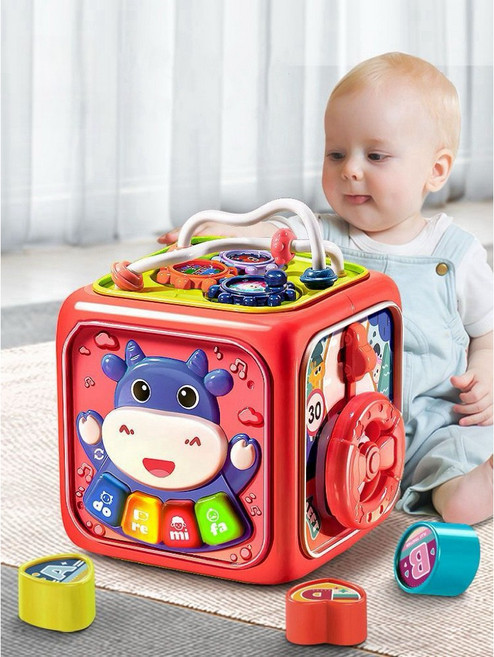 6 in 1 변신큐브 장난감, 빨간색, 1개