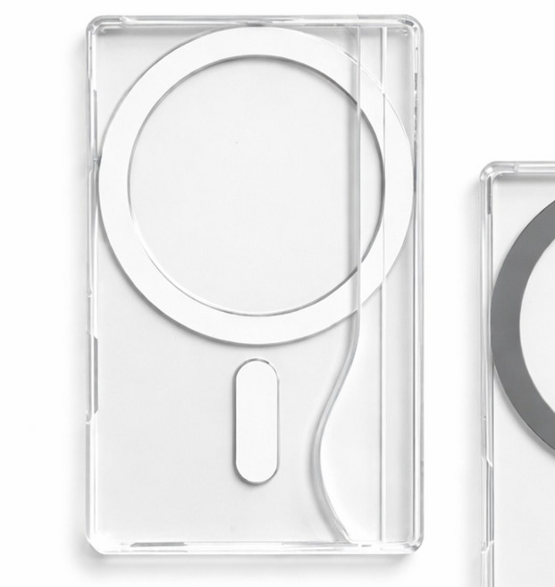 SUMSTU 1장 맥세이프 투명 슬림 한장 카드 수납 지갑 포켓 휴대폰 케이스, 1개, 투명기본형