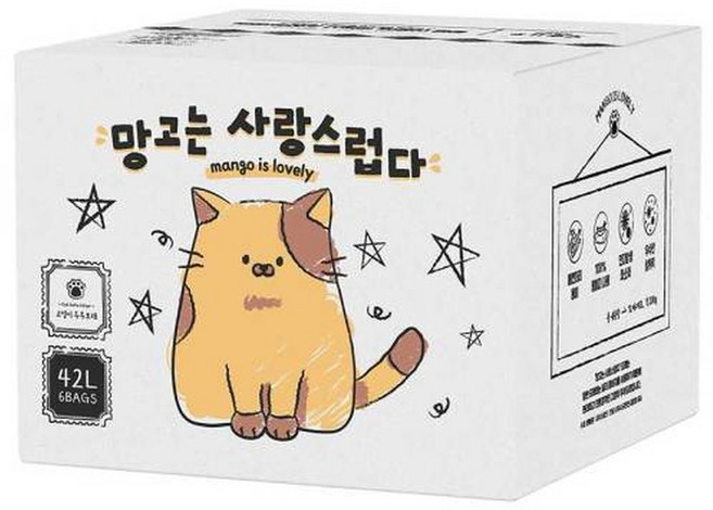 망고는 사랑스럽다 고양이 두부모래 42리터 복숭아 향 묘수의 행복, 1개, 42L