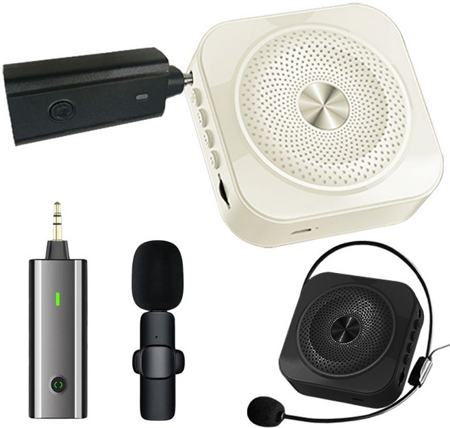 주닉스 강의용 무선스피커 + 유무선 마이크 풀패키지 행사용 가이드용 미니 앰프 스피커 2color, 블랙SET