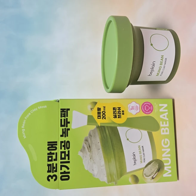 비플레인 녹두 모공 클레이 팩 200ml (실리콘브러쉬 증정), 1개, 1개입 - 쿠팡