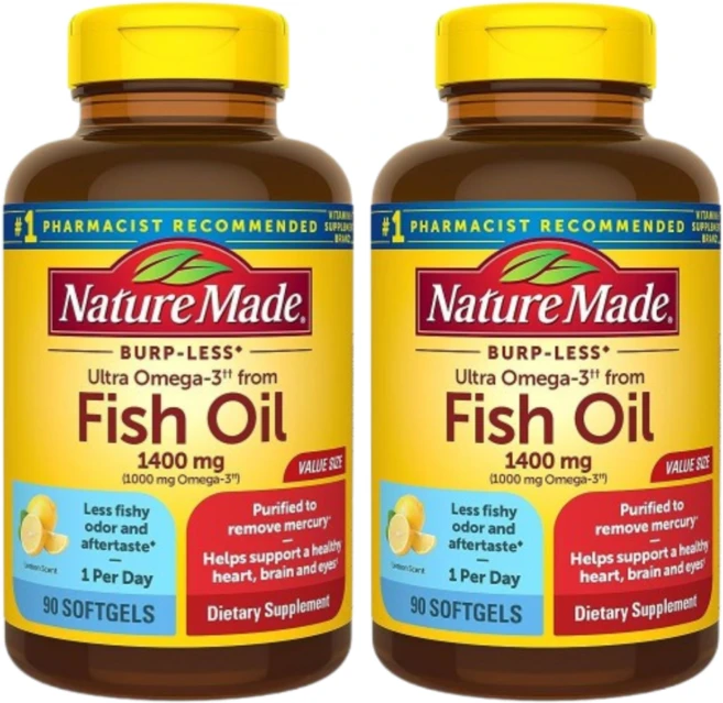 네이처메이드 울트라 오메가-3 피쉬 오일 1400mg 소프트젤 90정 2개 - 쿠팡