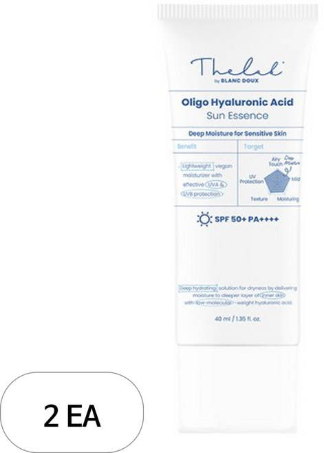 더랩바이블랑두 올리고 히알루론산 선 에센스 SPF50+ PA++++, 40ml, 2개