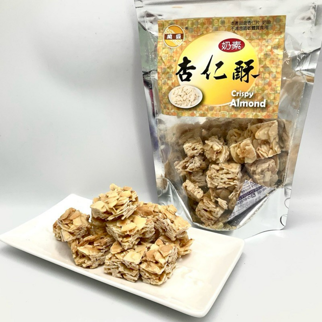 萬豆 手工杏仁酥 奶素脆片, 250g, 1個