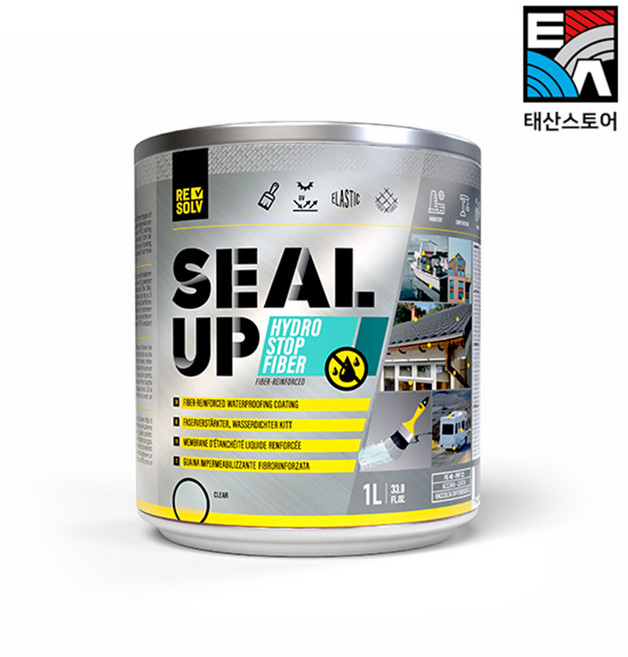실업 방수제 방수 원씰 방수페인트 하이드로스탑 크랙 균열 틈새 누수 코팅제 페인트붓 장갑, 1개, 1L, 투명