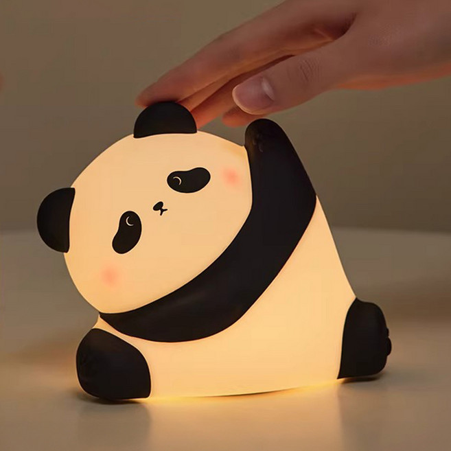 사는잼 LED 베이비 판다 타이머 취침등 수면등 터치 무드등, 화이트