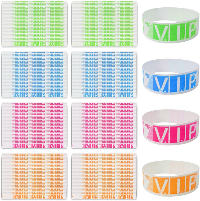 VIP 입장권 팔찌 대용량 입장 손목밴드 일회용 방수 종이입장팔찌 손목띠지 4 컬러 240개 파티 모임 파티용팔찌