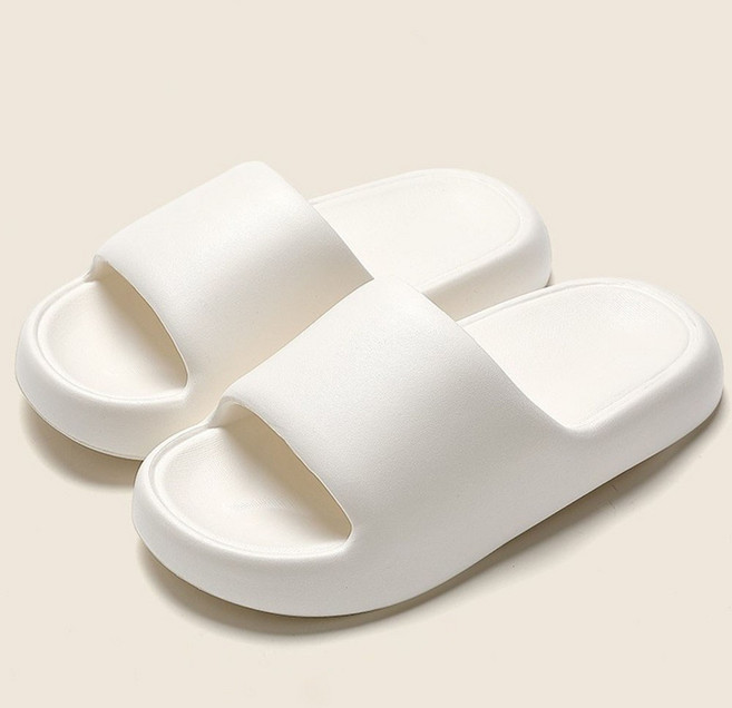 하이어데코 쿠션 발편한 푹신한 쿠션 거실 슬리퍼, 화이트, 1개