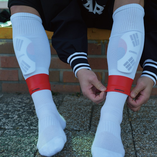 카디오 신가드 홀더 정강이 보호대 고정 밴드 아대 스트랩, 화이트, 1개