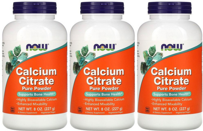 2+1 나우푸드 구연산 칼슘 시트레이트 600mg 파우더 분말 가루 227g 3개