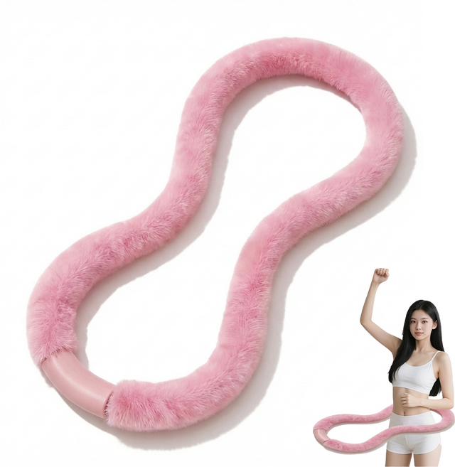 2026 JOMO 6세대 소프트 인조 토끼털 가중 훌라후프 2kg 여성용 복부운동 다이어트 뱃살 허리운동 홈트, 1개, Pink, 2000g