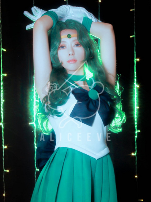 세일러문 코스튬 세일러 넵튠 의상 할로윈 파티복 코스프레 앨리스이브 이마장식 신발커버 포함