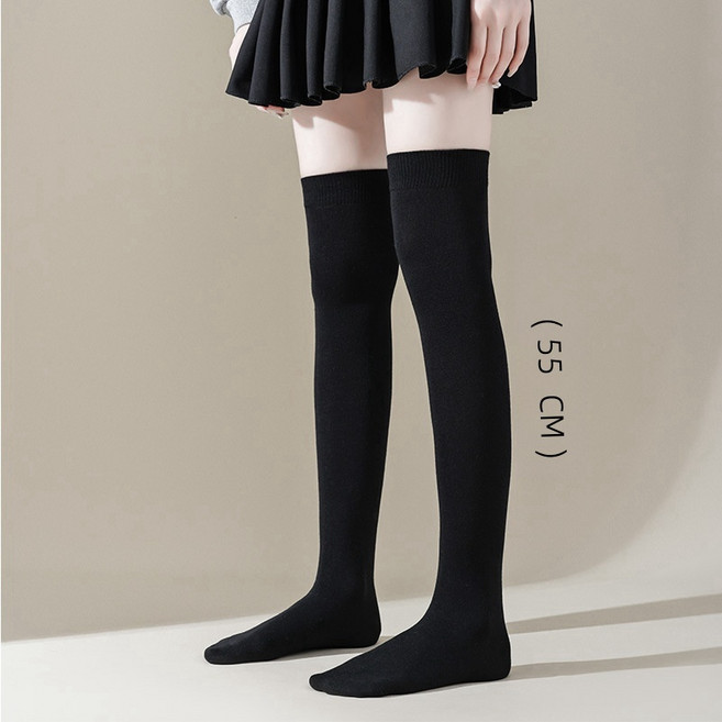 3개1세트 뷰티 여성용 봄가을 무지 순면 니삭스 무릎 반장 롱 양말