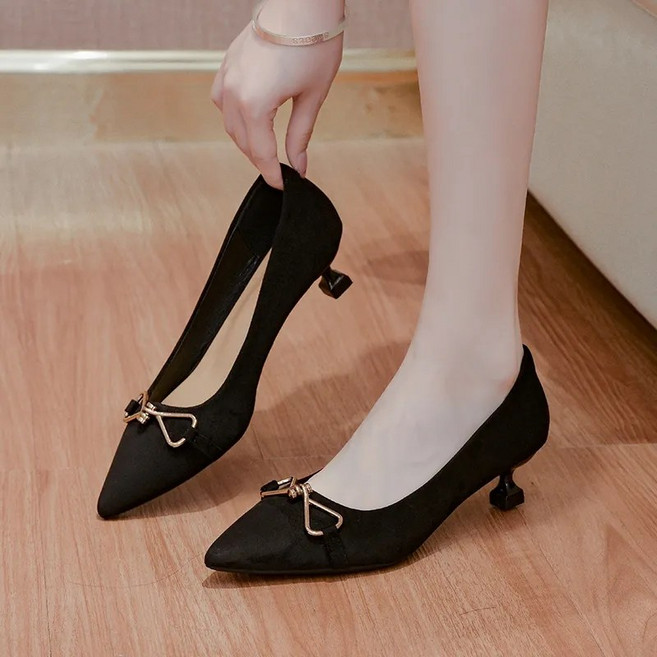 Anteater 여성 봄 패션 세련된 심플 펌프스힐 뾰족 힐 오피스 스틸레토 데일리 ru319UE1