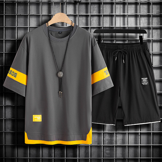 NEW 남자 트레이닝세트/여름 투피스세트/남자 데일리 반팔 반바지 세트/남자 트레이닝복세트/남성 츄리닝세트/빅사이즈 상하세트/XL-5XL