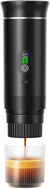 便攜式膠囊數顯咖啡機意式濃縮電動小型無線加熱泵壓式咖啡機, 1個, +大粉倉(顏色備註):彩盒尺寸：90*90*251mm