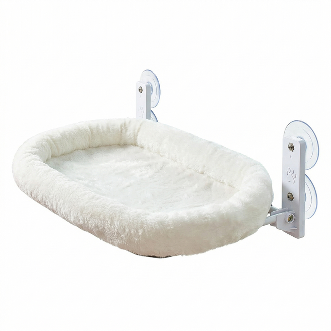 시그니프 고양이 접이식 도톰한 해먹 창문 침대 창틀, 1개, 베이지