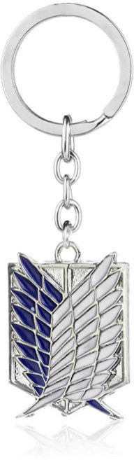진격거 조사병단 키링 자유의 날개 열쇠고리, 1개, 블루
