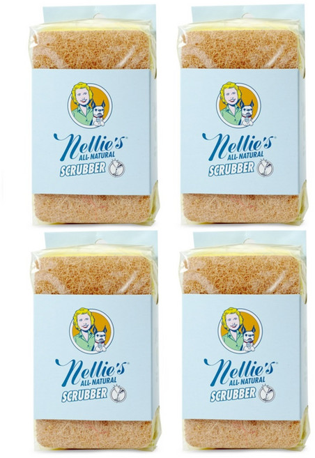 NELLIE'S 넬리 천연 수세미 8개 (2ea x 4) 천연 펄프행주 거품이잘나는 코코넛껍질, 2개입, 4세트