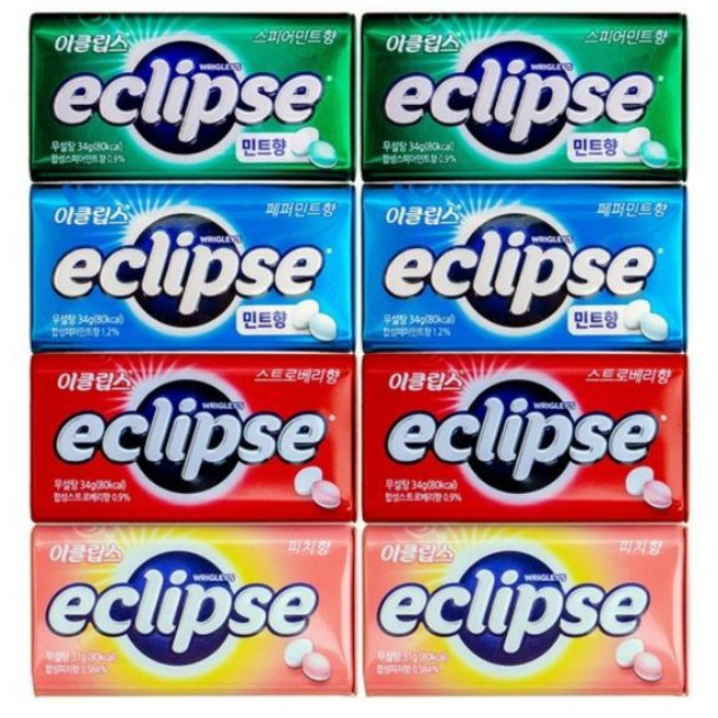 이클립스 캔디 페퍼민트2개+스피아민트2개+딸기2개+피치2개, 1세트, 34g