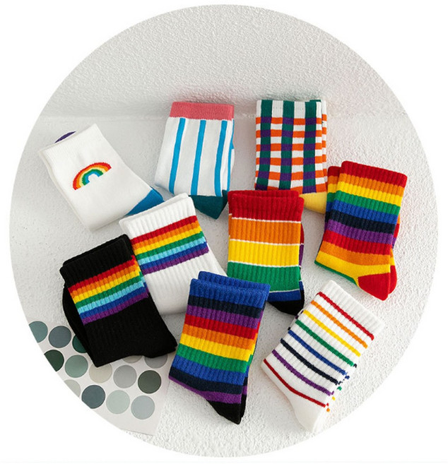 무지개 레인보우 양말 세트