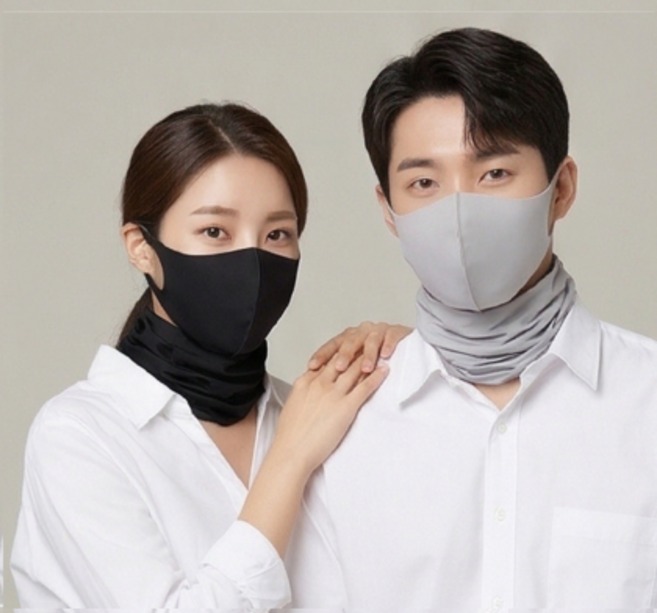 HS쉴드 자외선 차단 쿨링소재 스포츠 마스크 1+1 세트, 1개, 블랙 + 그레이