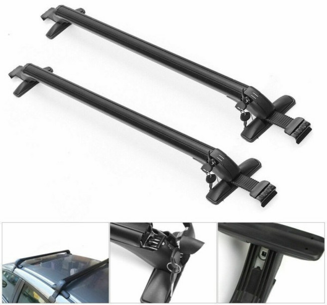 범용 차량 지붕 장착 랙 레일 바 알루미늄 수하물 캐리어 잠금 상단 자동차 1 쌍, 01 CHINA