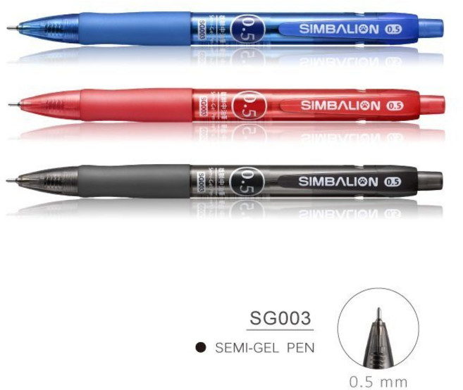 雄獅 SG003 自動中油筆 0.5mm 好寫 流暢, 藍, 1支