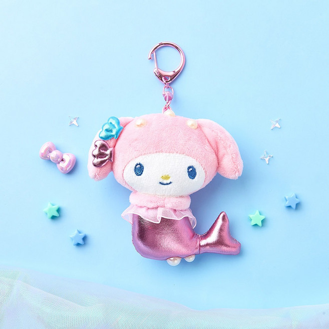 바닷속 인어 산리오 가방고리 인형키링 10cm