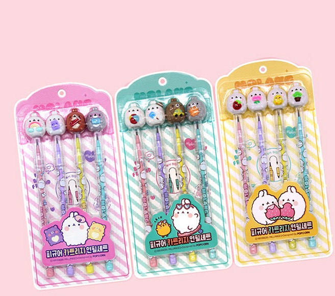 몰랑 피규어 카트리지 연필 4본세트 5탄 2000, 상세페이지 참조, 상세페이지 참조