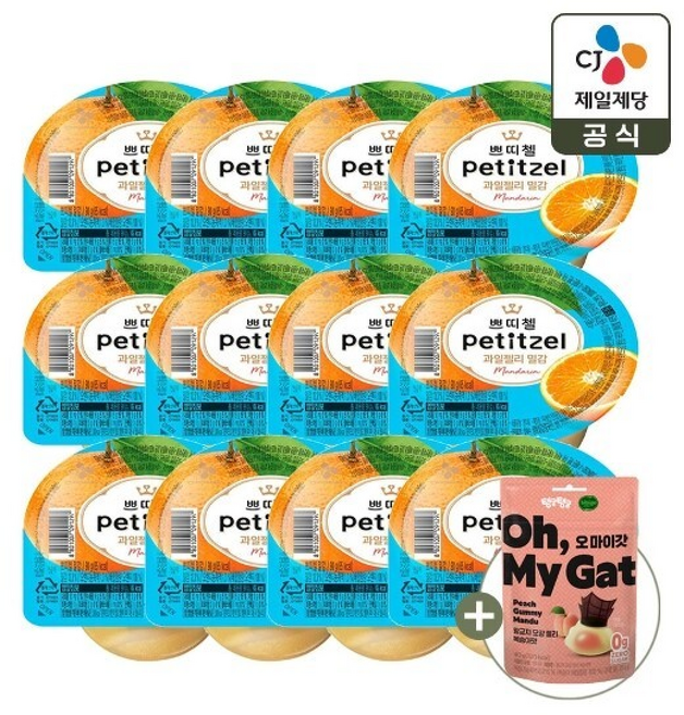 쁘띠첼 밀감 푸딩 과일젤리 x(총 ), 12개, 90g